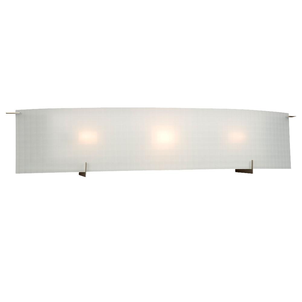 3-Light Bath & Vanity Light - in Pewter finish with Frosted Checkered Glass