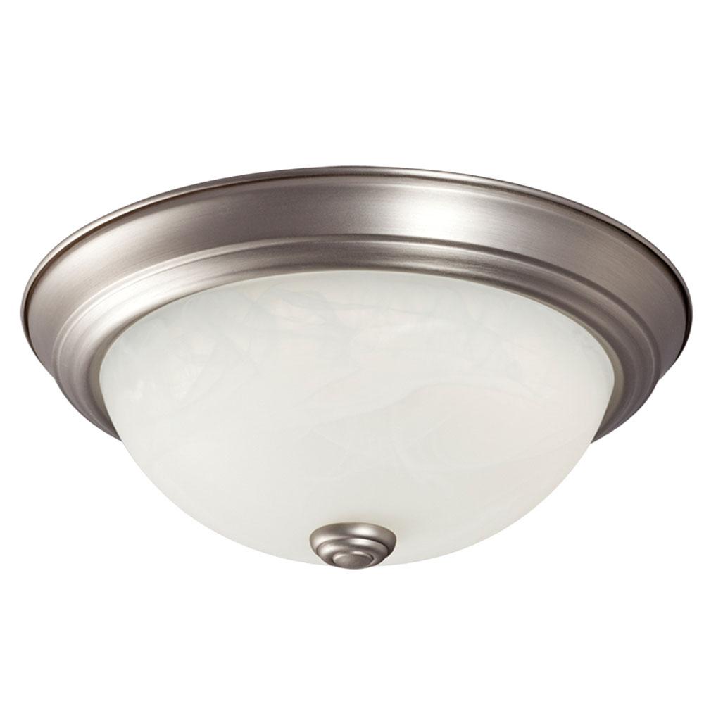 LED Flush Mount Ceiling Light - in Pewter finish with Marbled Glass