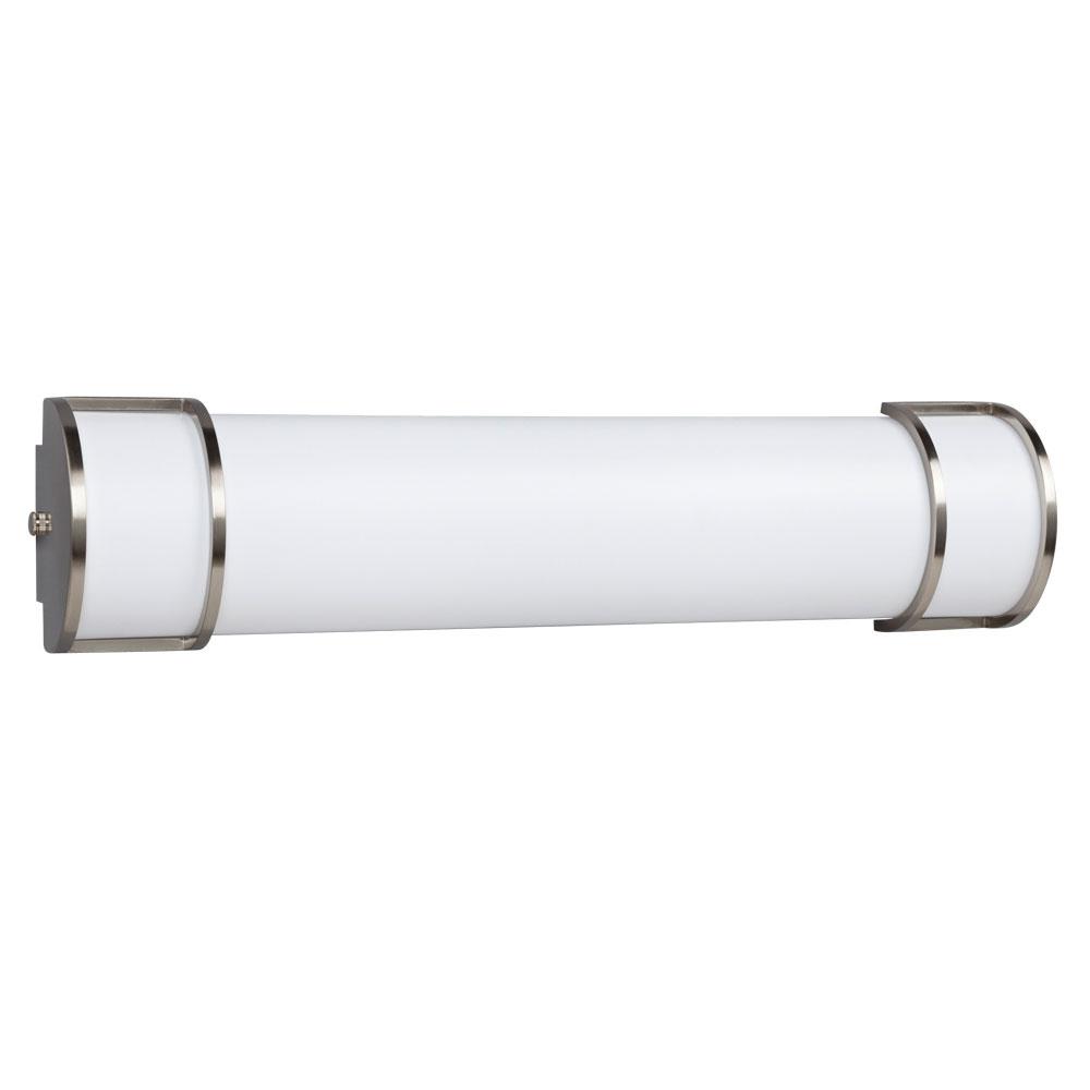 LED Vanity Light - Brushed Nickel w/ Satin White Acrylic Lens 100-277V