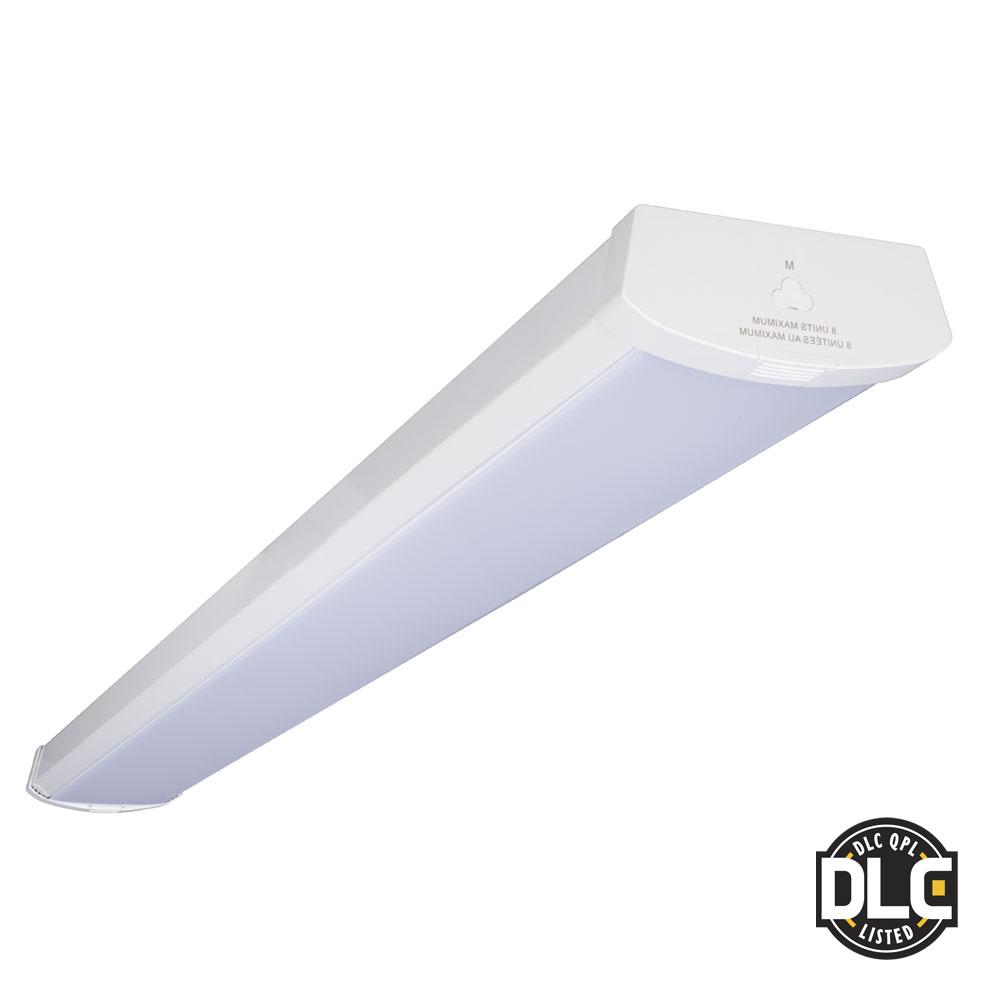 120-277V 4-Foot Linkable LED Wraparound Light Fixtue with Polycarbonate Lens DLC