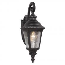 Galaxy Lighting 320480BK - 1-Light Outdoor Wall Mount Lantern - Black with Clear Water Glass
