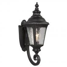 Galaxy Lighting 320481BK - 1-Light Outdoor Wall Mount Lantern - Black with Clear Water Glass