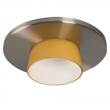 Galaxy Lighting 432BN/AM - 4" Low / Line Voltage Decorative Trim - Brushed Nickel / Amber Frosted Glass