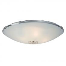 Galaxy Lighting 614405CH-232EB - 4-Light Flush Mount - Polished Chrome with Satin White Glass Shade and Crystal Accents