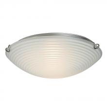 Galaxy Lighting L615293CH016A1 - LED Flush Mount Ceiling Light- in Polished Chrome finish with Striped Patterned Satin White Glass