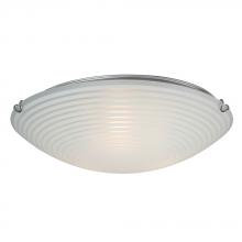 Galaxy Lighting L615294CH016A1 - LED Flush Mount Ceiling Light- in Polished Chrome finish with Striped Patterned Satin White Glass