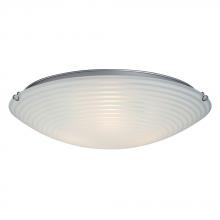 Galaxy Lighting L615295CH016A1 - LED Flush Mount Ceiling Light- in Polished Chrome finish with Striped Patterned Satin White Glass