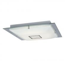 Galaxy Lighting L620195CH024A1 - LED Flush Mount Ceiling Light - in Polished Chrome finish with White Glass & Clear Crystal Accents