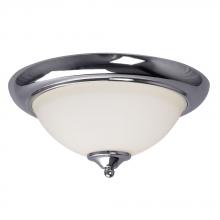 Galaxy Lighting 620953CH - 13" Chrome 2L Ceiing Fixture with White Glass
