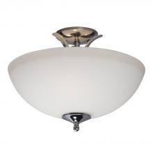 Galaxy Lighting 620958CH - 16" Chrome Semi-Flush Ceiling Fixture with White Glass