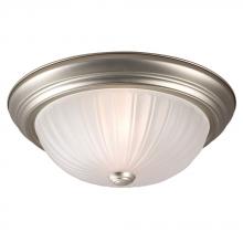 Galaxy Lighting 635022PT-213EB - Flush Mount Ceiling Light - in Pewter finish with Frosted Melon Glass