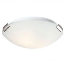 Galaxy Lighting 680412BN/WH-113NPF - Flush Mount Ceiling Light - in Brushed Nickel finish with White Glass