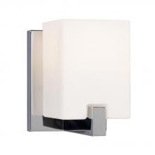 Galaxy Lighting 710281CH - 1-Light Vanity Light - Polished Chrome with Square White Opal Glass Shades