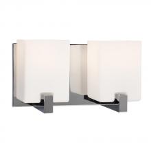 Galaxy Lighting 710282CH - 2-Light Vanity Light - Polished Chrome with Square White Opal Glass Shades