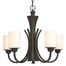 Galaxy Lighting 810343ORB - Five Light Chandelier - Oil Rubbed Bronze with White Glass