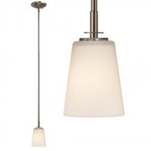 Galaxy Lighting 911964BN - Mini Pendant with 6", 12", 18"Extension Rods - Brushed Nickel with White Glass
