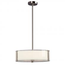 Galaxy Lighting 914291BN - 4-Light Pendant - Brushed Nickel with White Opal/Clear Glass (incl. 6", 12" & 18" Extens