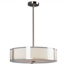 Galaxy Lighting 914295BN - 4-Light Pendant - Brushed Nickel with White Opal/Clear Glass (incl. 6", 12" & 18" Extens