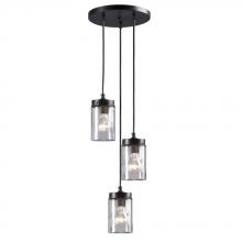 Galaxy Lighting 919855ORB - 3-Light Multi-Light Pendant - in Oil Rubbed Bronze finish with Clear Glass Shade