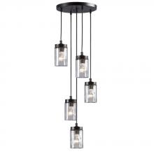 Galaxy Lighting 919856ORB - 5-Light Multi-Light Pendant - in Oil Rubbed Bronze finish with Clear Glass Shade