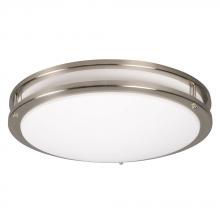 Galaxy Lighting L951054BN016A1 - LED Flush Mount Ceiling Light - in Brushed Nickel finish with White Acrylic Lens (120V MPF, Electron