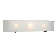 Galaxy Lighting ES790507PT - 3-Light Bath & Vanity Light - in Pewter finish with Frosted Checkered Glass