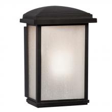 Galaxy Lighting L320490BK012A1 - 120-277V LED Outdoor Wall Mount Lantern - in Black finish with Frosted Seeded Glass