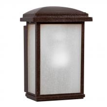 Galaxy Lighting L320490BZ012A1 - LED Outdoor Wall Mount Lantern - in Bronze Finish with Frosted Seeded Glass