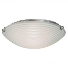 Galaxy Lighting L615293CH010A1 - LED Flush Mount Ceiling Light- in Polished Chrome finish with Striped Patterned Satin White Glass