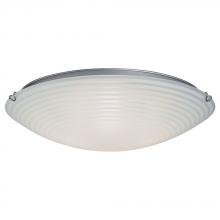 Galaxy Lighting L615295CH031A1 - LED Flush Mount Ceiling Light- in Polished Chrome finish with Striped Patterned Satin White Glass