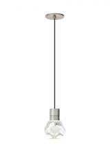 Visual Comfort & Co. Modern Collection 700TDKIRAP1BS-LED922 - Modern Kira Dimmable LED Ceiling Pendant Light in a Satin Nickel/Silver Colored Finish