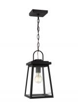 Visual Comfort & Co. Studio Collection 6248401EN7-12 - Founders modern 1-light LED outdoor exterior ceiling hanging pendant in black finish with clear glas