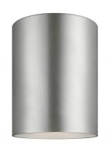 Visual Comfort & Co. Studio Collection 7813801EN3-753 - Outdoor Cylinders transitional 1-light LED outdoor exterior ceiling flush mount in painted brushed n