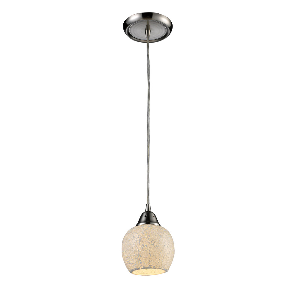Fission 1 Light LED Pendant In Satin Nickel And