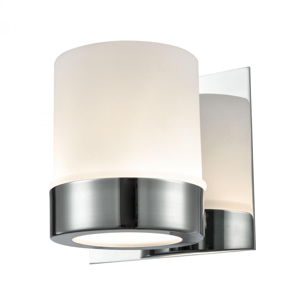 Mulholland 1-Light Vanity in Chrome and Opal Glass