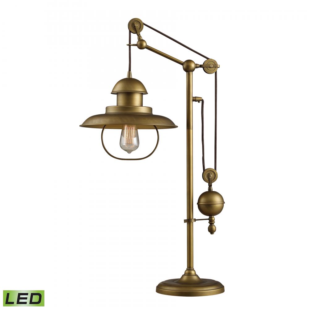 Farmhouse 32'' High 1-Light Desk Lamp - Antique Brass - Includes LED Bulb