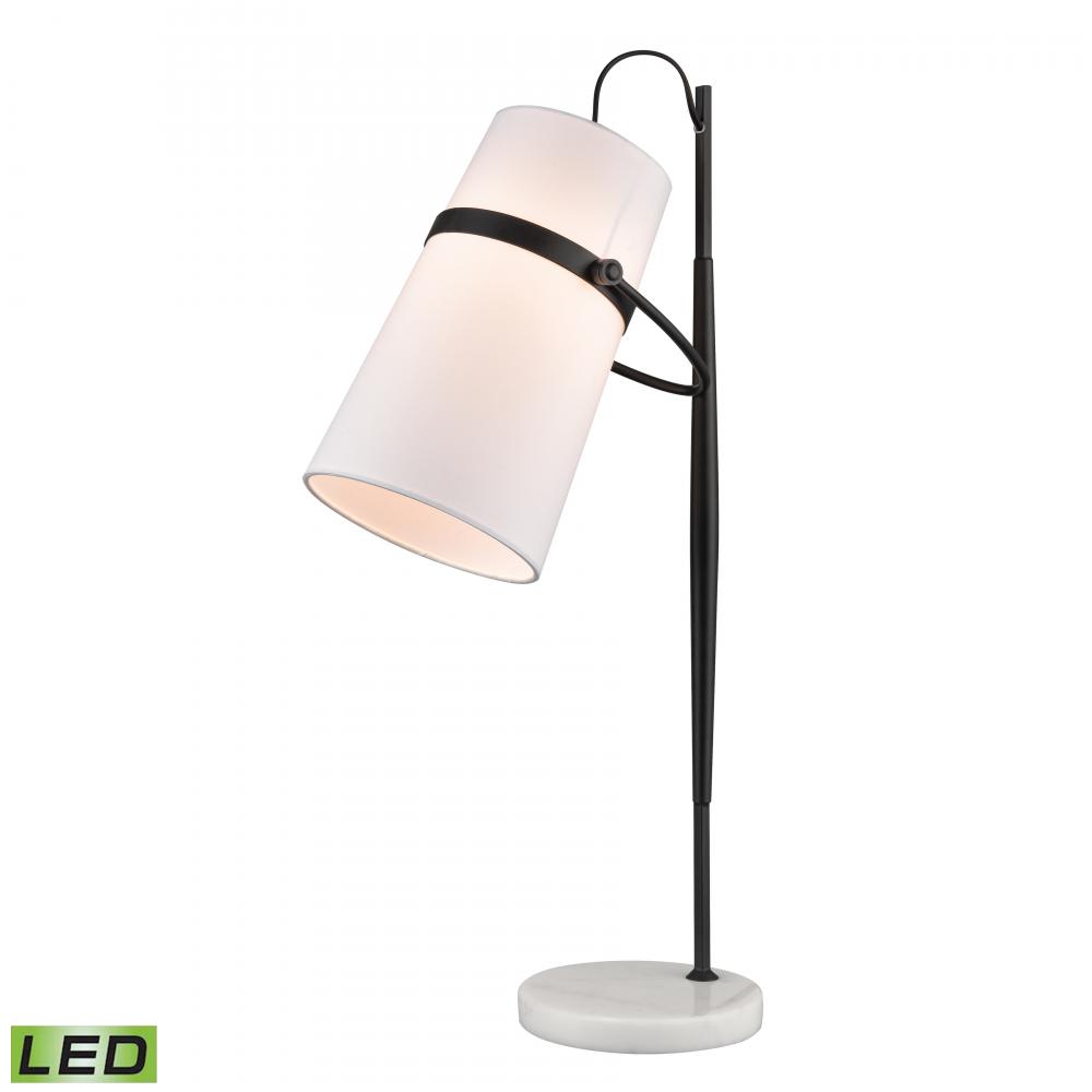 Banded Shade 28'' High 1-Light Desk Lamp - Matte Black - Includes LED Bulb