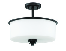 Craftmade 50552-FB-WG - Bolden 2 Light Convertible Semi Flush in Flat Black (White Glass)