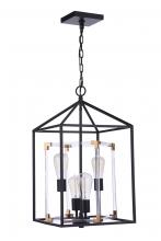 Craftmade P986FBSB4 - Aaron 4 Light Acrylic Pendant in Flat Black/Satin Brass