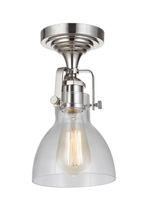 Craftmade X8317-PLN-C - State House 1 Light Clear Dome Semi Flush in Polished Nickel