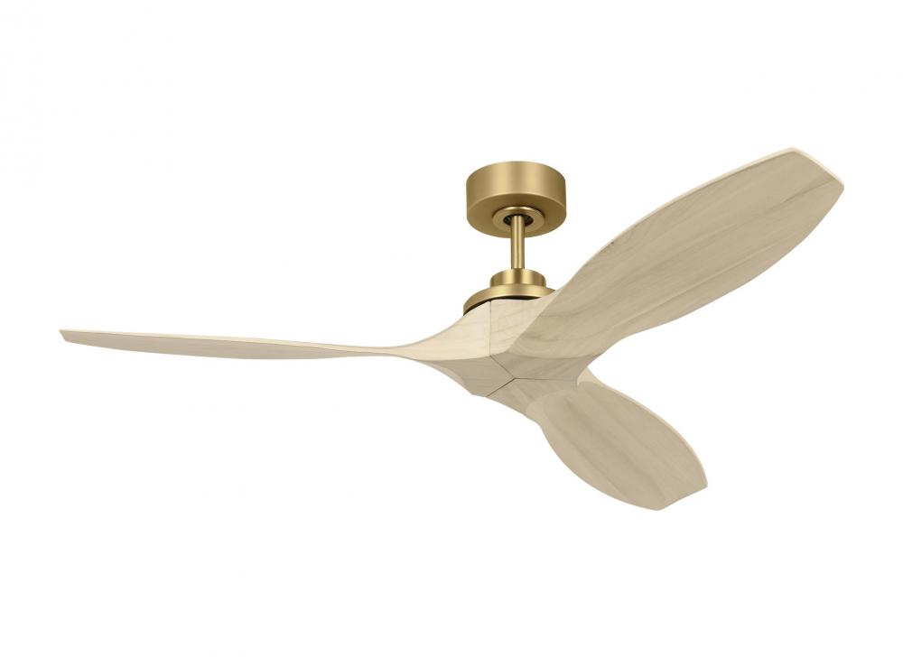 Collins Smart 52 Ceiling Fan in Burnished Brass with Washed White Oak Blades