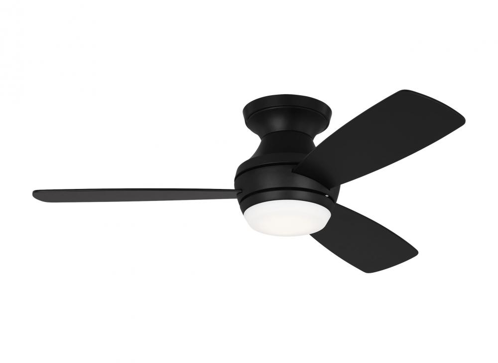 Ikon 44" Dimmable Integrated LED Indoor Midnight Black Hugger Ceiling Fan with Light Kit