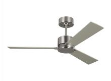 Visual Comfort & Co. Fan Collection 3RZR44BS - Rozzen 44" Indoor/Outdoor Brushed Steel Ceiling Fan with Handheld Remote Control